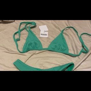 Monday swimwear Barbados aloe green top M